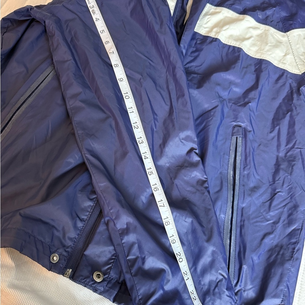 Men's Blue and White Windbreaker Jacket size M - Picture 8 of 9